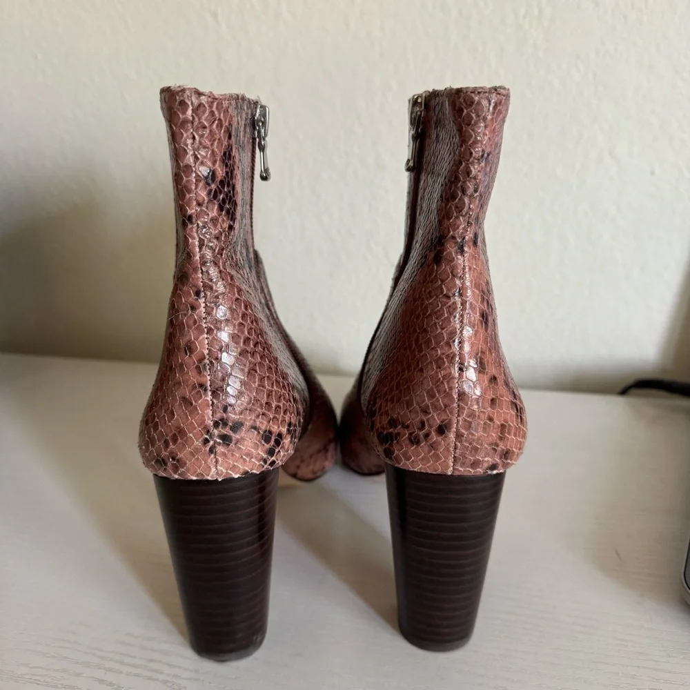 Ann Taylor | Tallulah Snakeskin Embossed Leather Booties